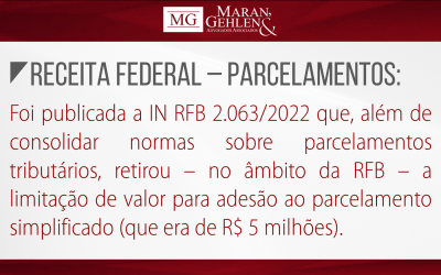 PARCELAMENTOS – RECEITA FEDERAL.