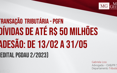 TRANSAÇÃO TRIBUTÁRIA – EDITAL PGDAU 2/2023