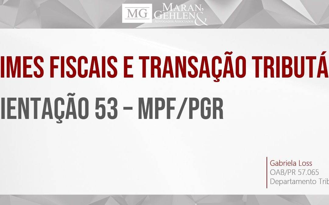 TRANSAÇÃO TRIBUTÁRIA E AÇÕES PENAIS